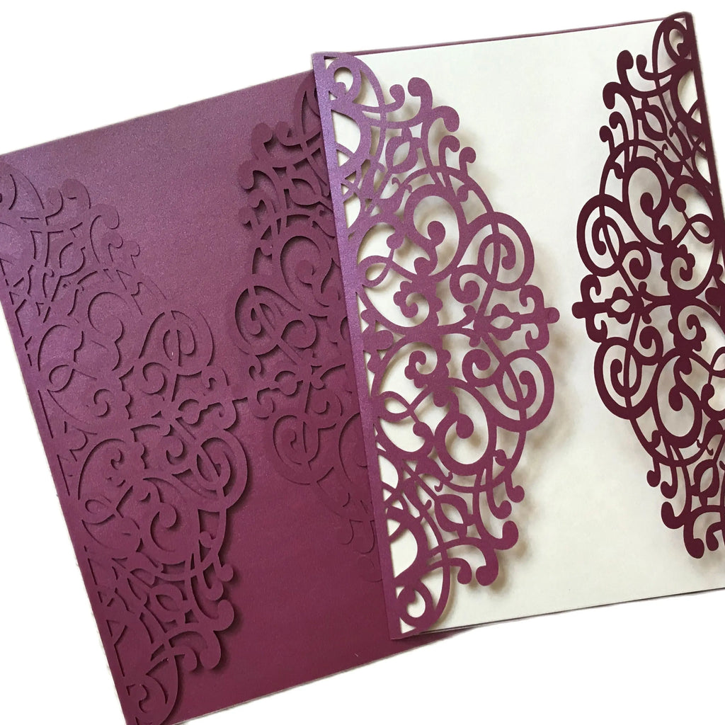 Convites de Casamento Laser Cut em Renda – Pack de 10 | Elegância e Sofisticação