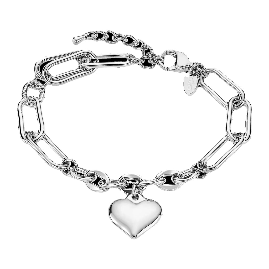 Pulseira LOTUS STYLE com Coração em Aço Inoxidável