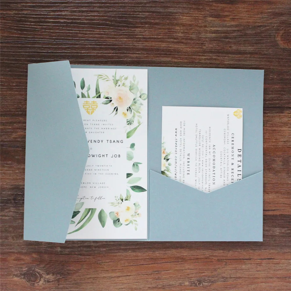 Envelopes Pocket Fold Azul-Marinho Premium
