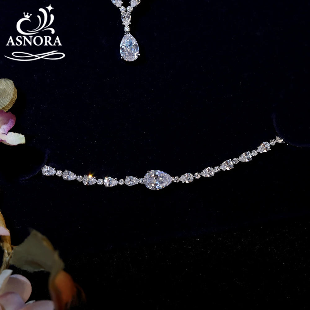 Conjunto de Joias de Noiva com Zircónias – Colar, Brincos, Pulseira e Anel