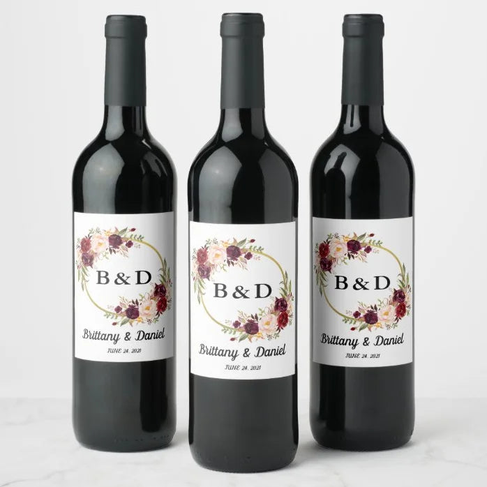 Etiquetas Personalizadas para Garrafas de Vinho — Kit com 30 Unidades