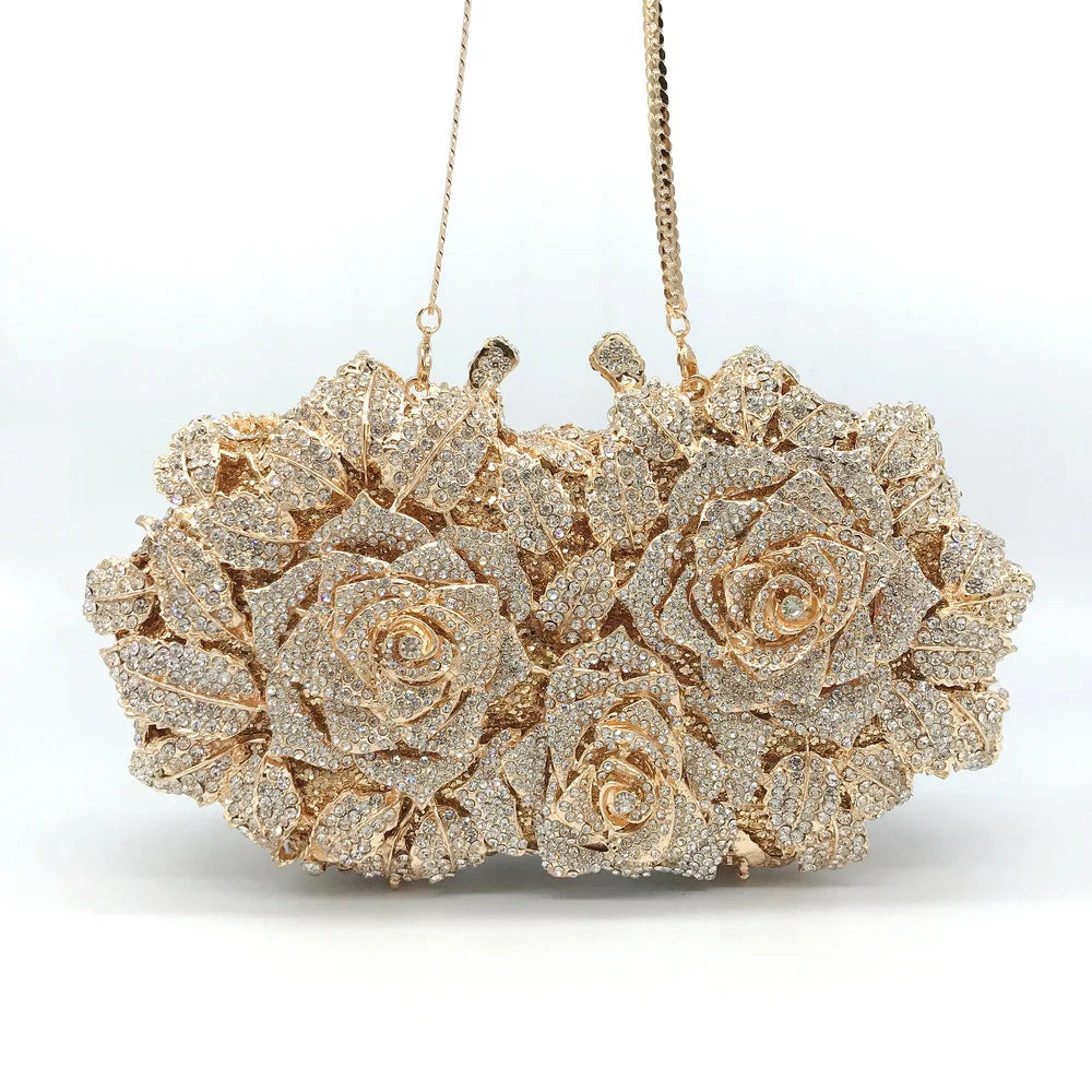 Clutch Luxo Rosa em Cristais