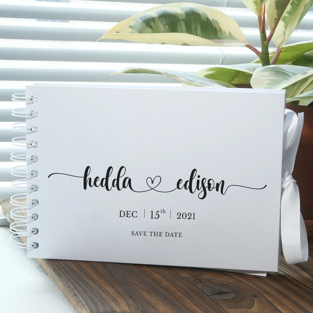 Livro de Honra Personalizado com Laço | Livro de Assinaturas para Casamento