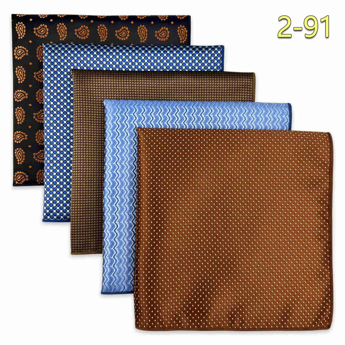 Conjunto de 5 Lenços de Bolso para Homem