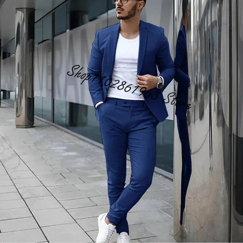 Fato Masculino Cinzento – Conjunto de 2 Peças para Casamento e Eventos Formais