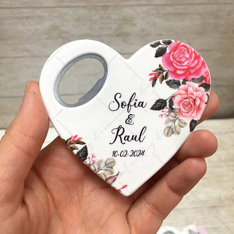 Abridor de Garrafas Magnético Personalizado UV — Lembrança de Casamento