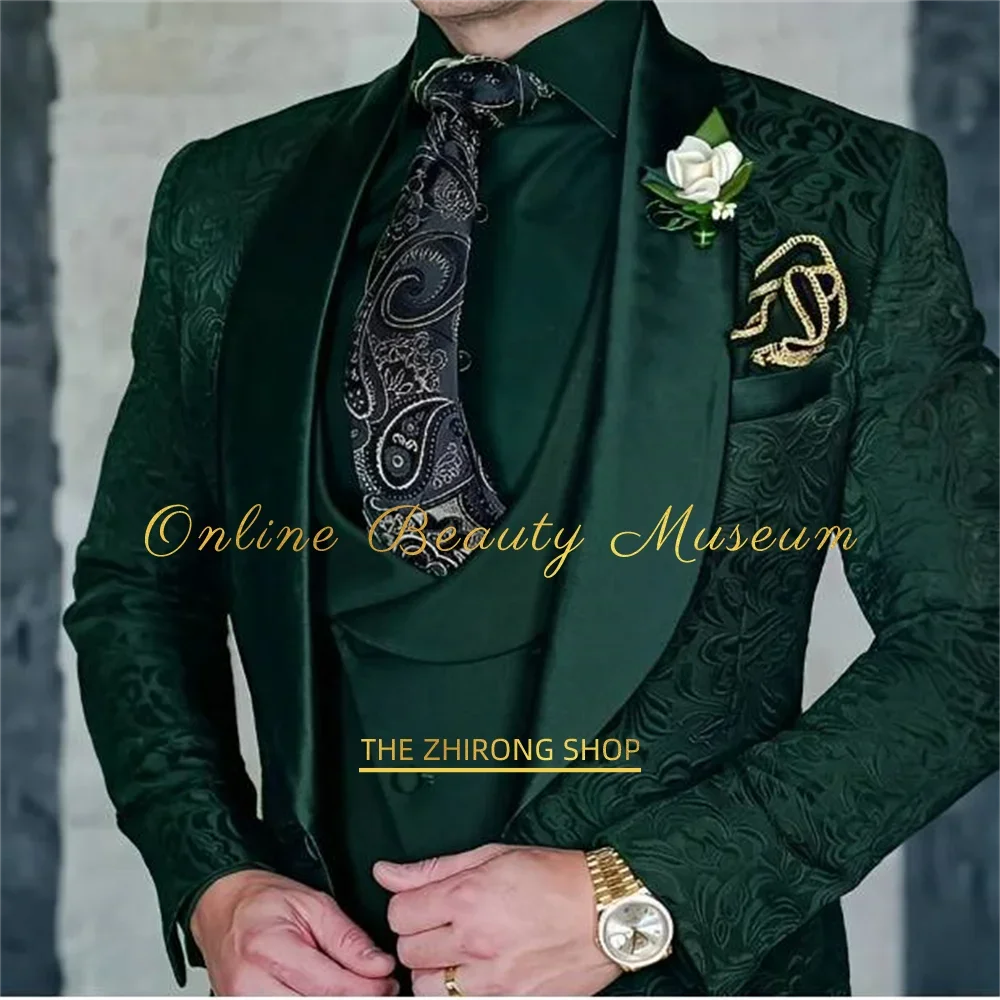Fato Premium Jacquard de 3 Peças para Homem