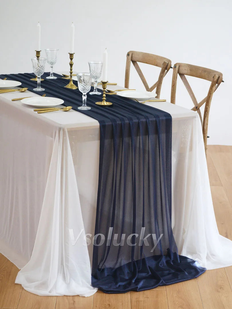 Caminho de Mesa em Gaze Luxuosa – Decoração para Casamentos e Eventos