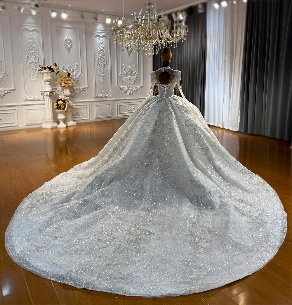 Vestido de Noiva NS5068 Bordado com Decote em V — Amanda Novia
