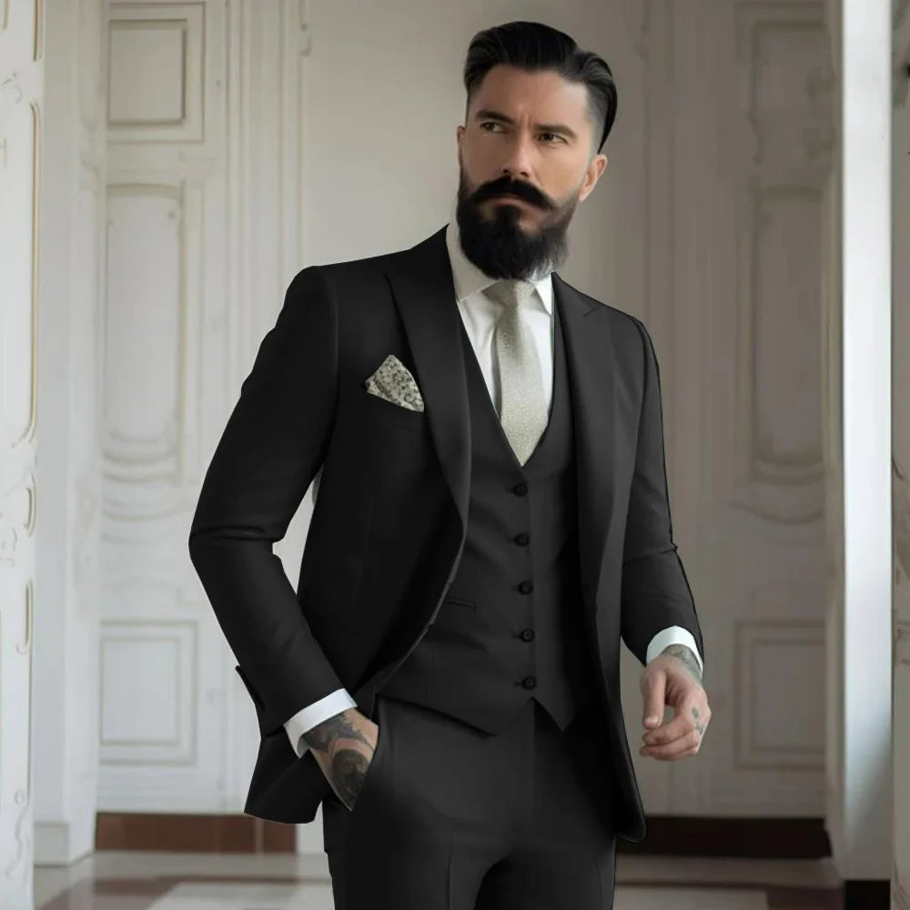 Fato Masculino Champagne – Conjunto de 3 Peças para Casamento e Eventos Formais