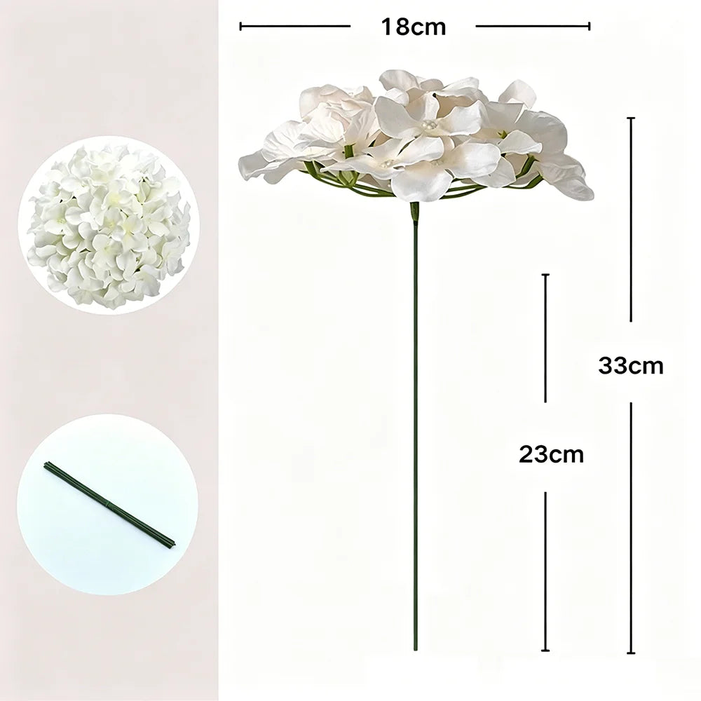 Ramo de Hortênsias Artificiais com 27 Flores – Decoração para Casamentos e Eventos