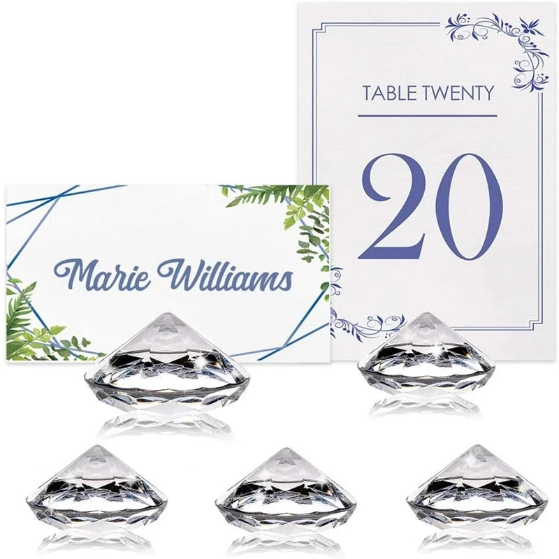 Suportes para Marcadores de Lugar em Acrílico Diamante (Conjunto de 5 ou 10)