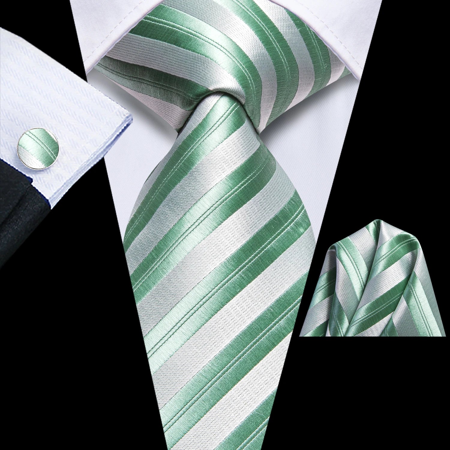 Conjunto Premium de Gravata Verde para Homem