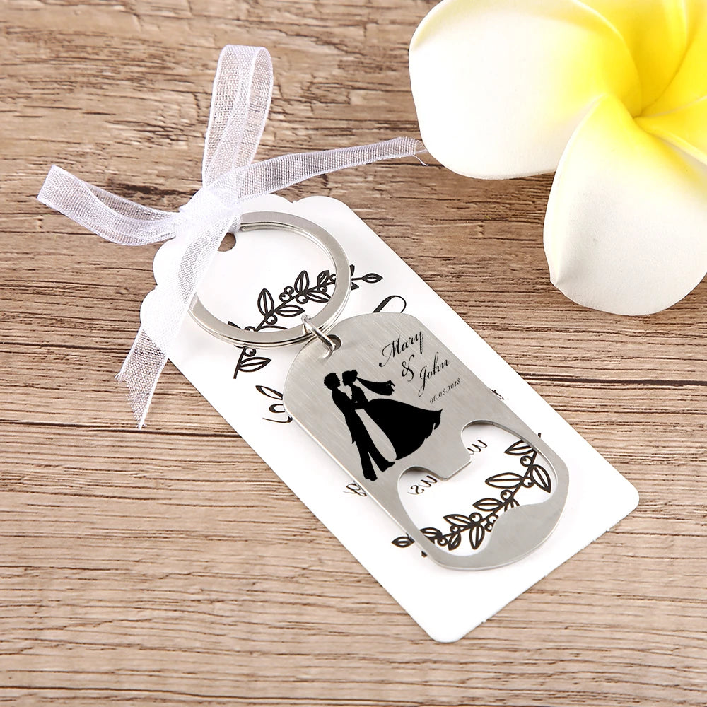 Abridor de Garrafas Personalizado – Chaveiro Lembrança de Casamento