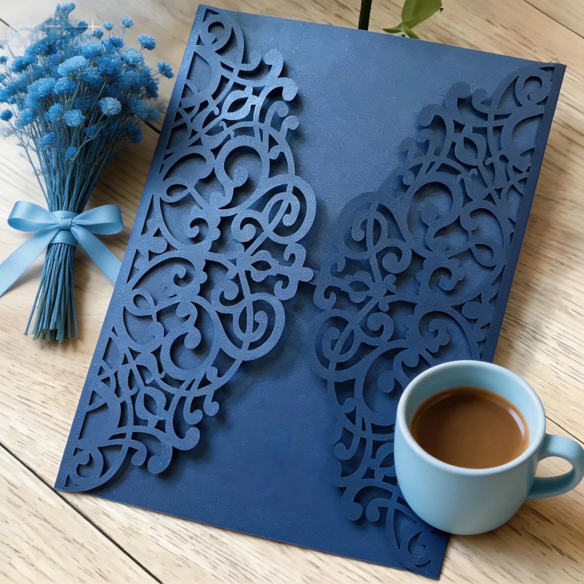 Convites de Casamento Laser Cut em Renda – Pack de 10 | Elegância e Sofisticação
