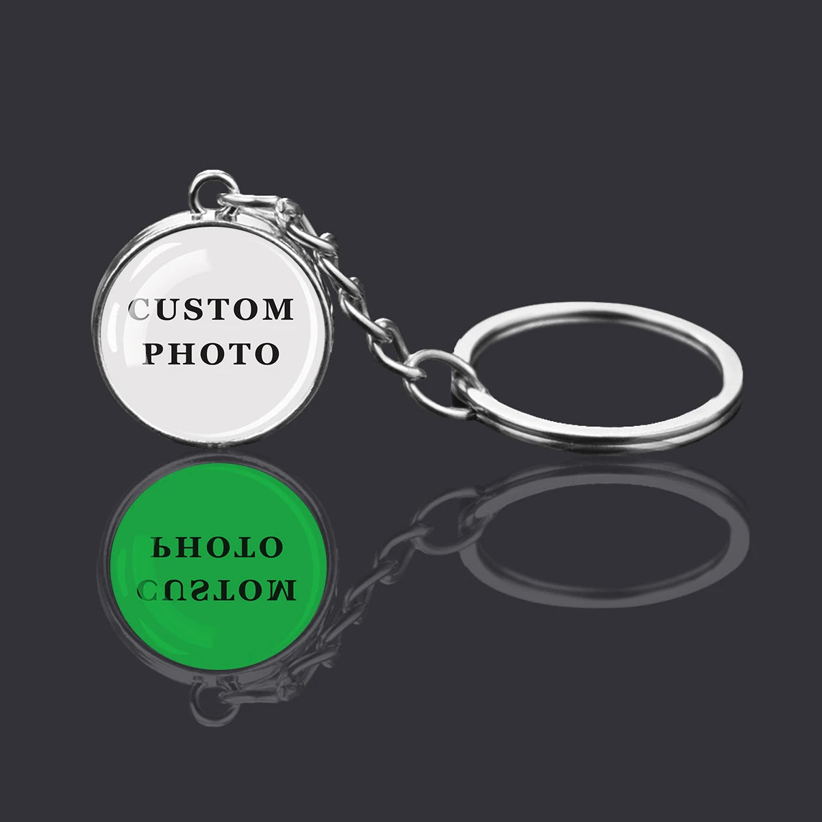 Porta-Chaves Personalizado com Foto em Bola de Vidro