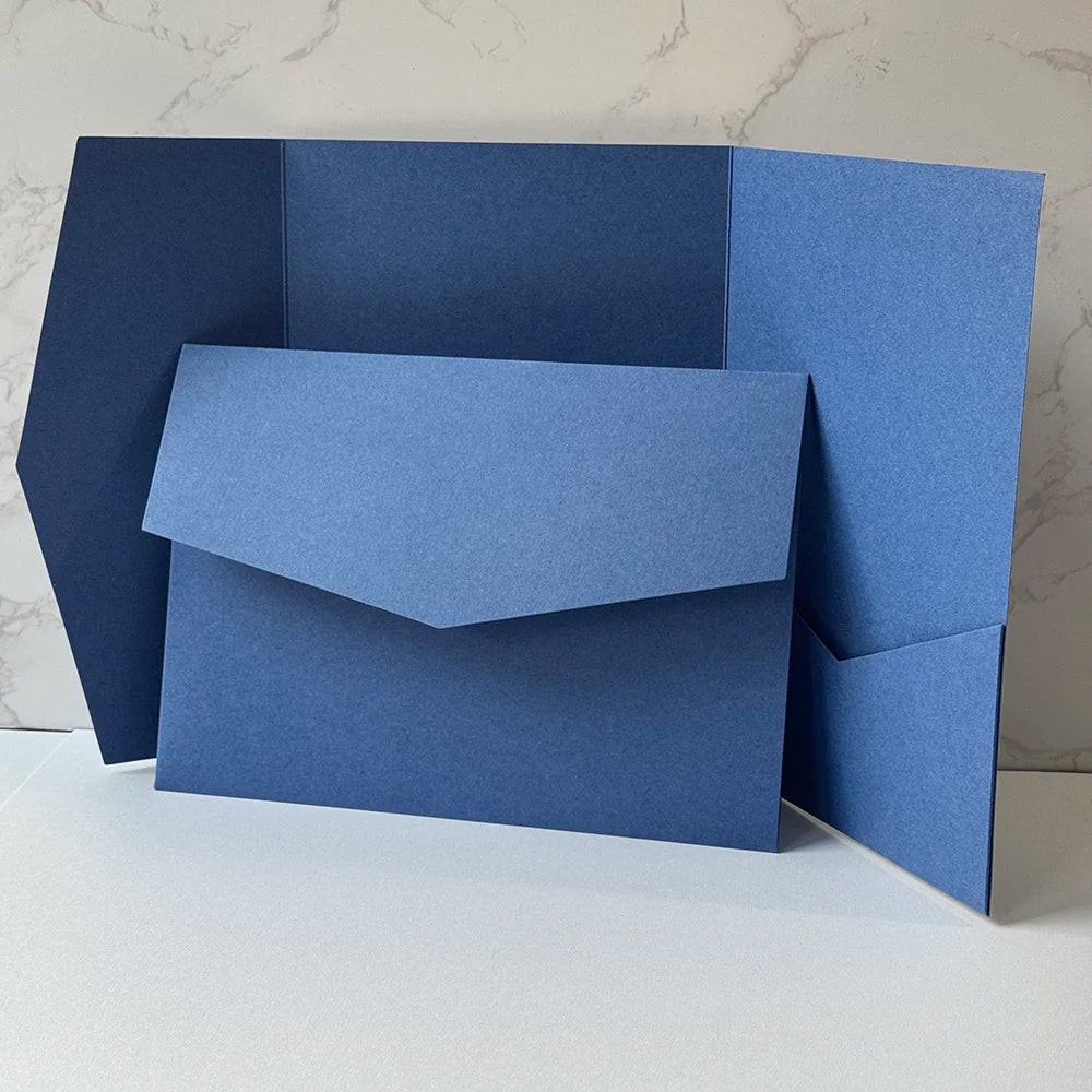 Convites Pocketfold DIY Verde Sálvia – 20 ou 25 Unidades | Personalize o Convite Perfeito