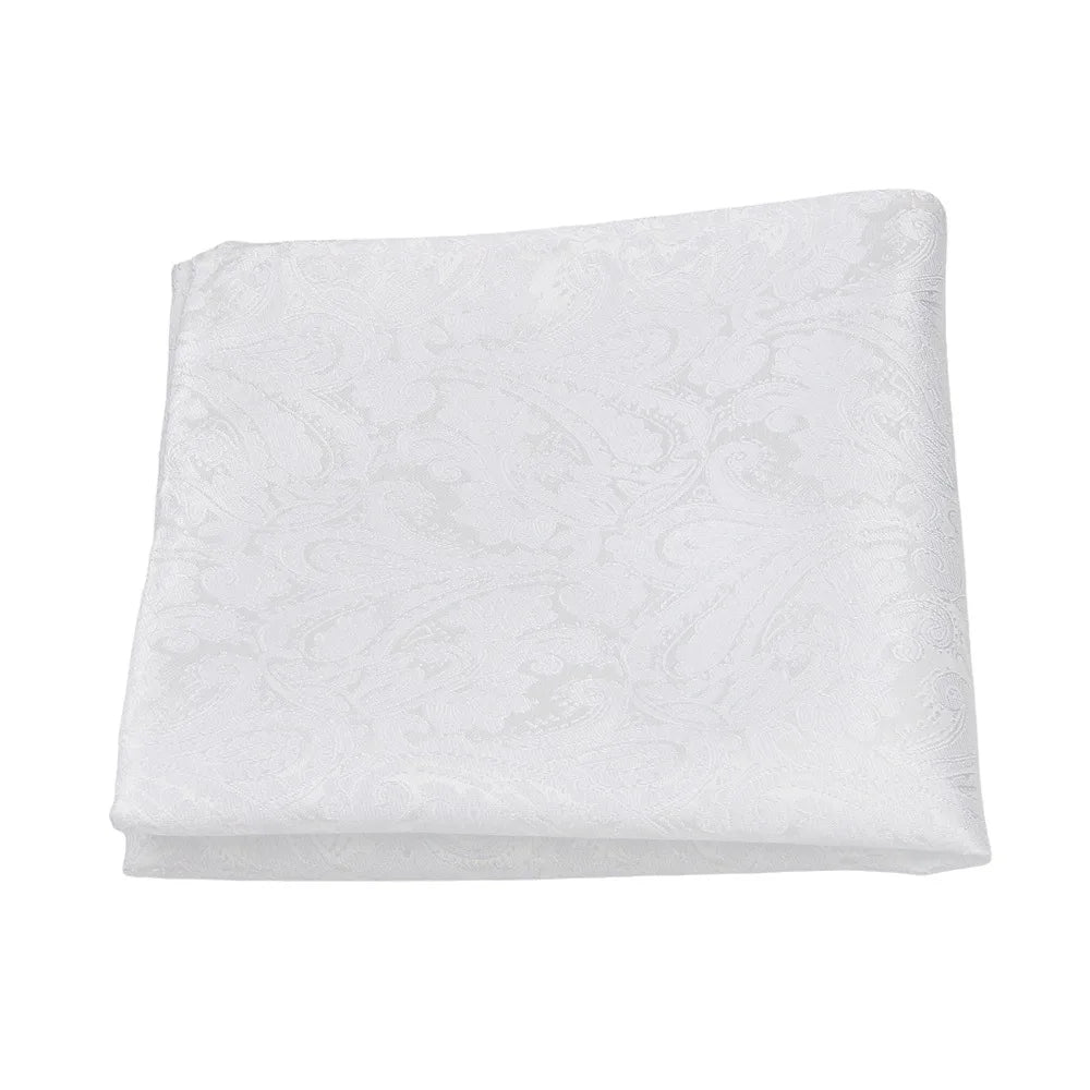 Lenço de Bolso Branco às Riscas para Homem