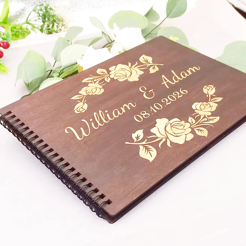 Livro de Honra Personalizado em Madeira | Álbum de Assinaturas e Fotografias
