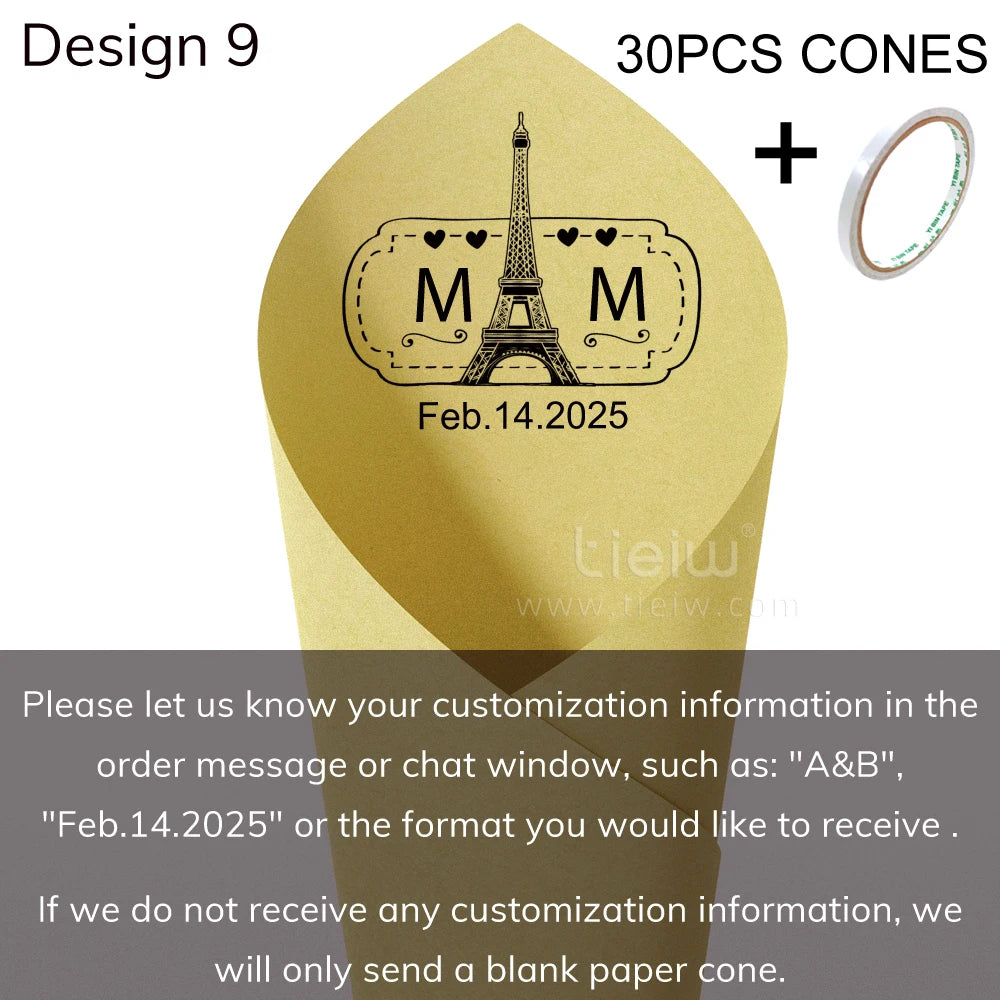 Cones para Confettis Personalizados – Papel Elegante para Casamento