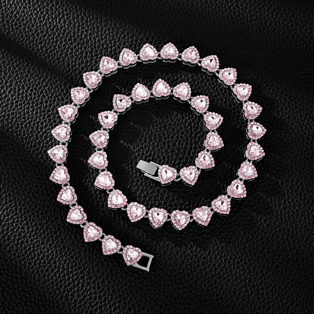 Conjunto Tennis com Zircónias e Coração