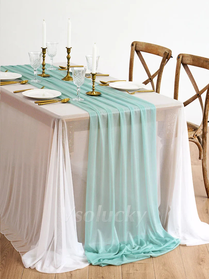 Caminho de Mesa em Gaze Luxuosa – Decoração para Casamentos e Eventos