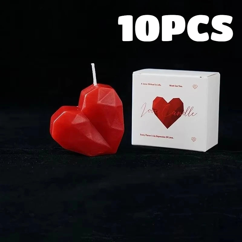 Velas Aromáticas Vermelhas em Forma de Coração — Kit com 2 Unidades