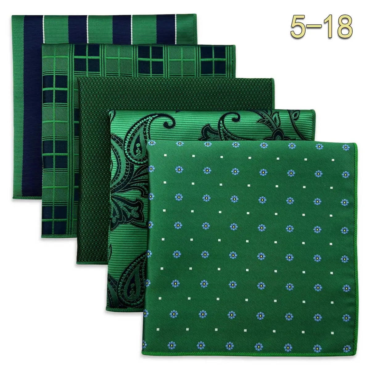 Conjunto de 5 Lenços de Bolso para Homem