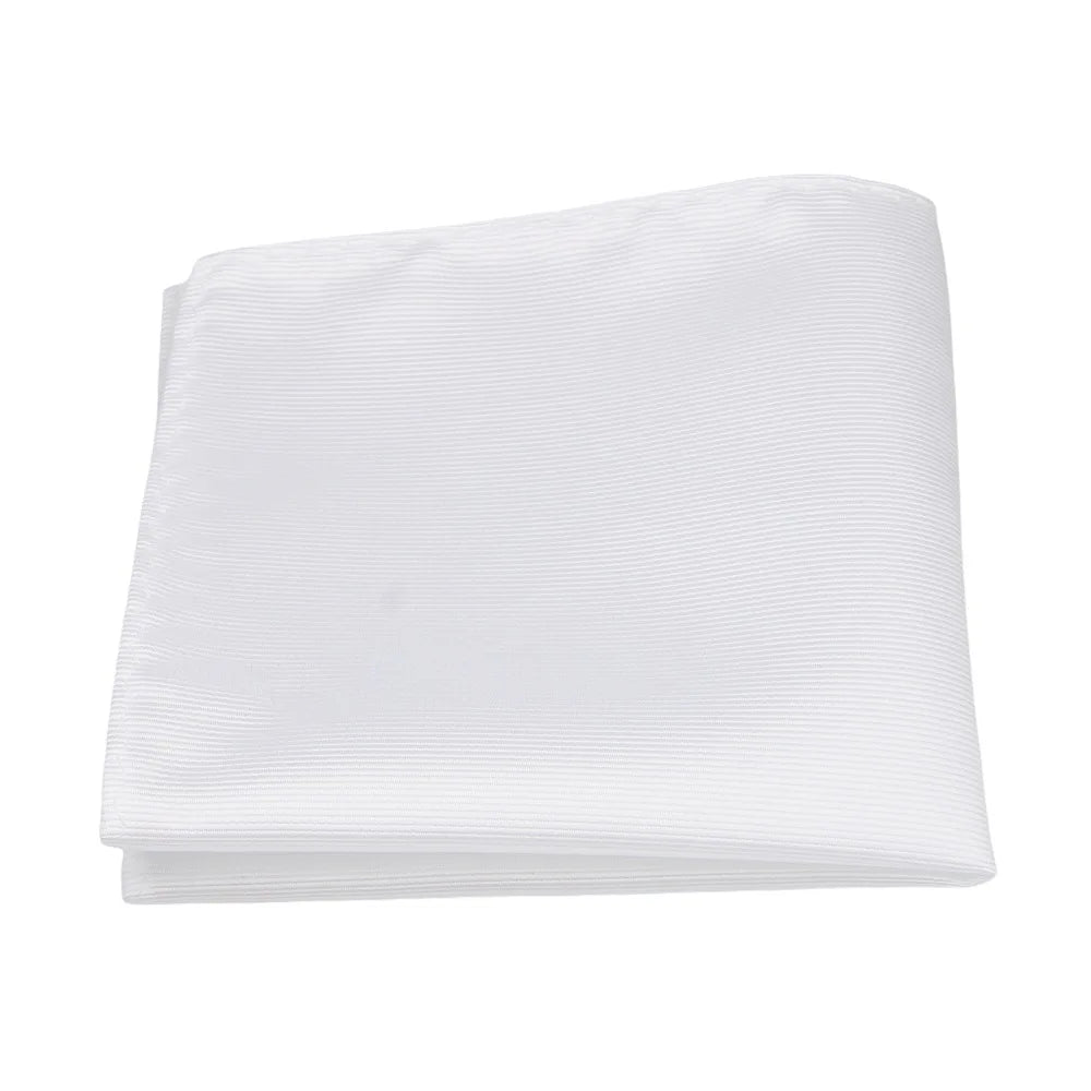 Lenço de Bolso Branco às Riscas para Homem