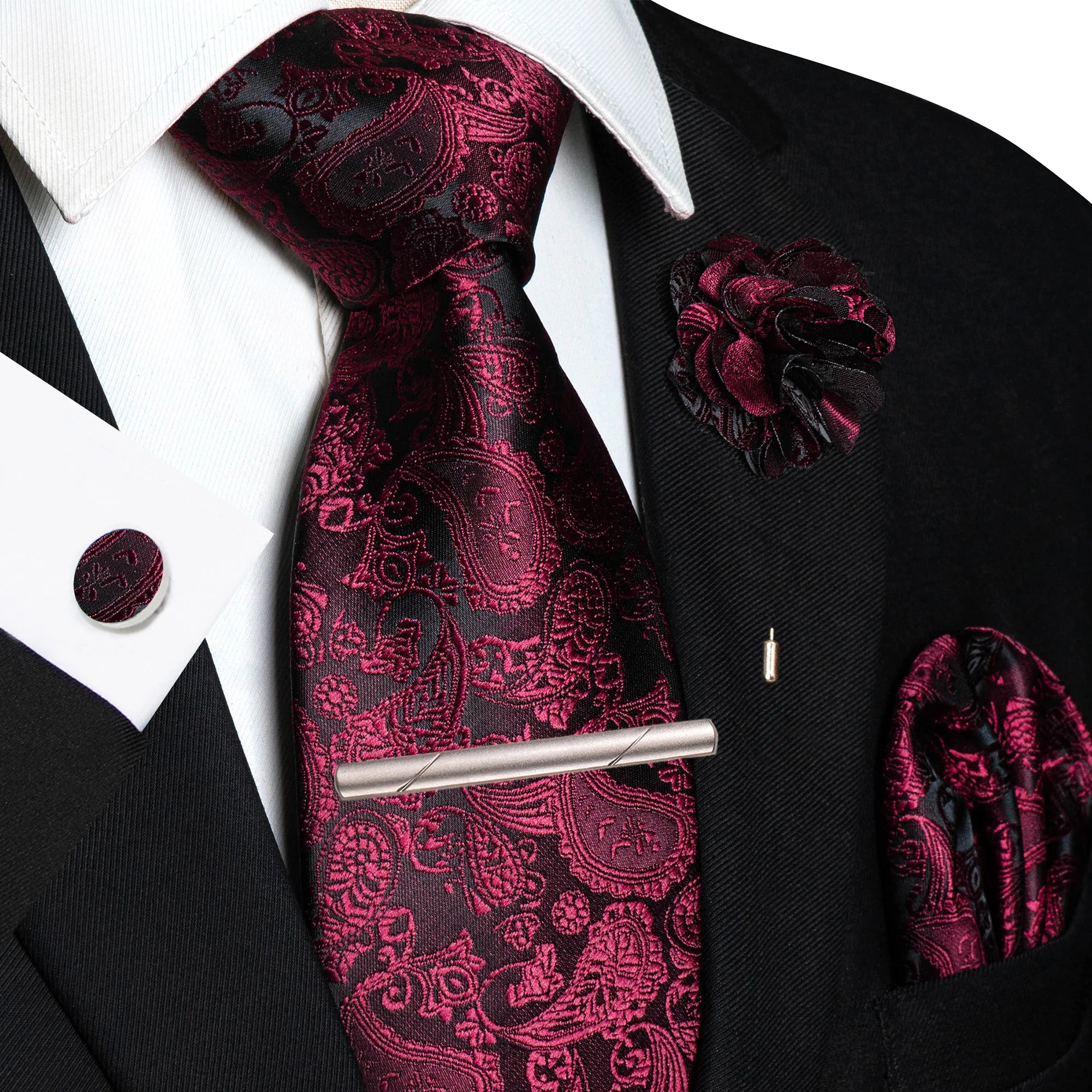 Conjunto de Gravata Paisley Premium