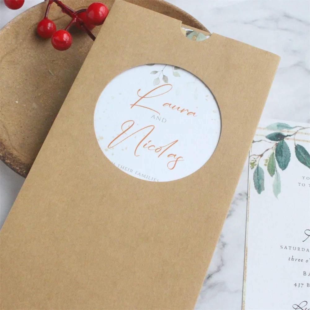 Convites Pocket Personalizados em Papel Kraft