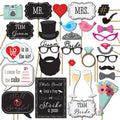 Kit com 31 Acessórios para Fotografias de Casamento – Bride, Groom, Mr & Mrs
