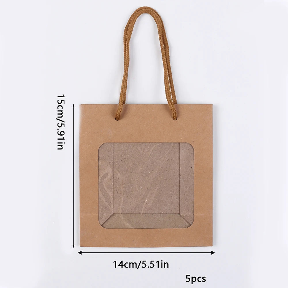 Sacola Kraft com Janela Transparente para Presentes e Lembranças