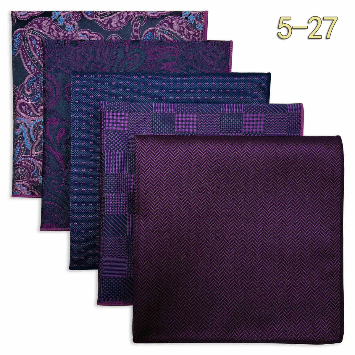 Conjunto de 5 Lenços de Bolso para Homem