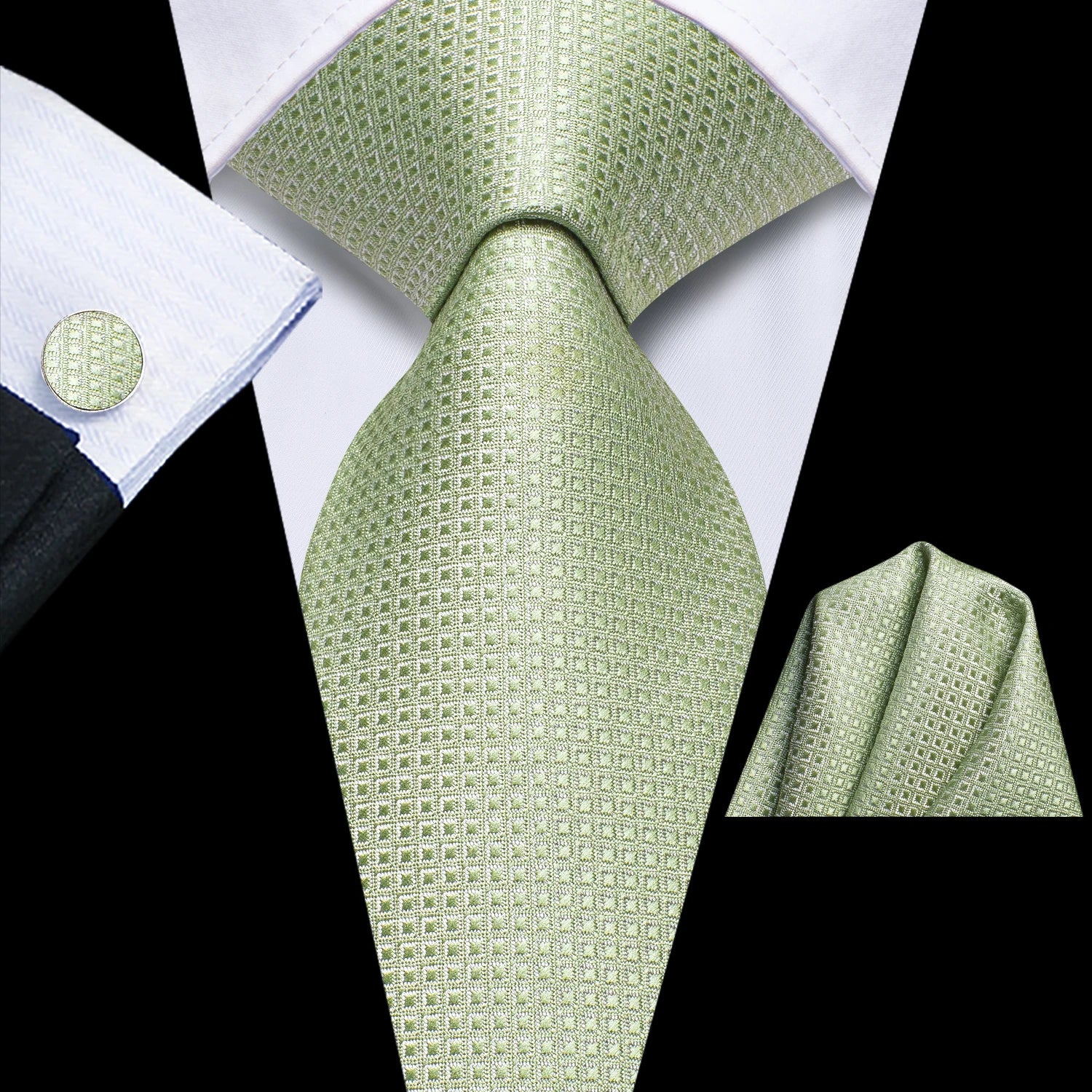 Conjunto Premium de Gravata Verde para Homem