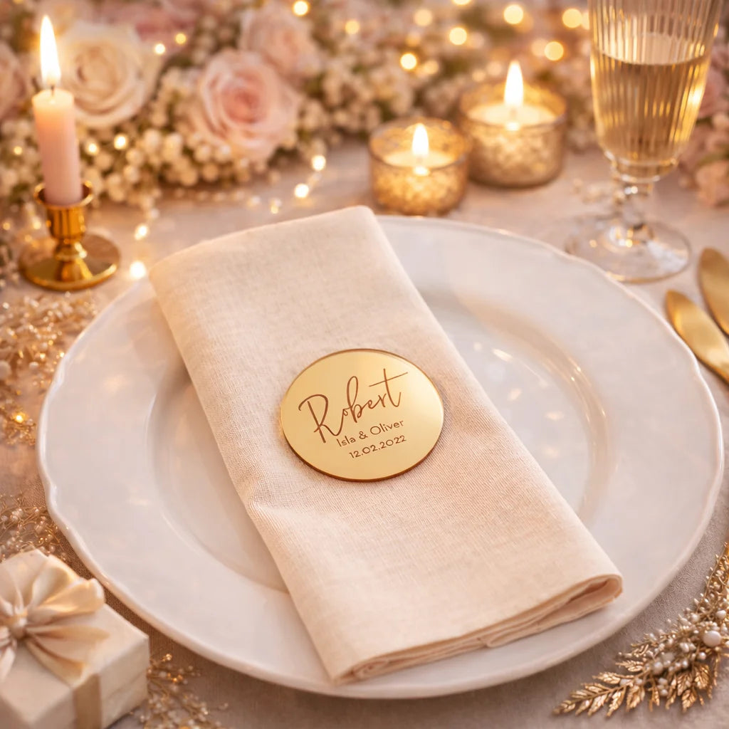 Marcadores de Lugar Personalizados para Casamento