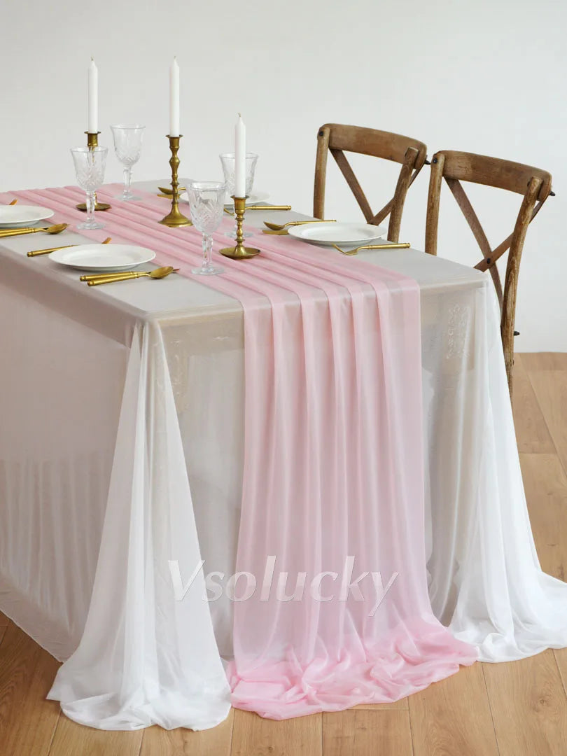 Caminho de Mesa em Gaze Luxuosa – Decoração para Casamentos e Eventos