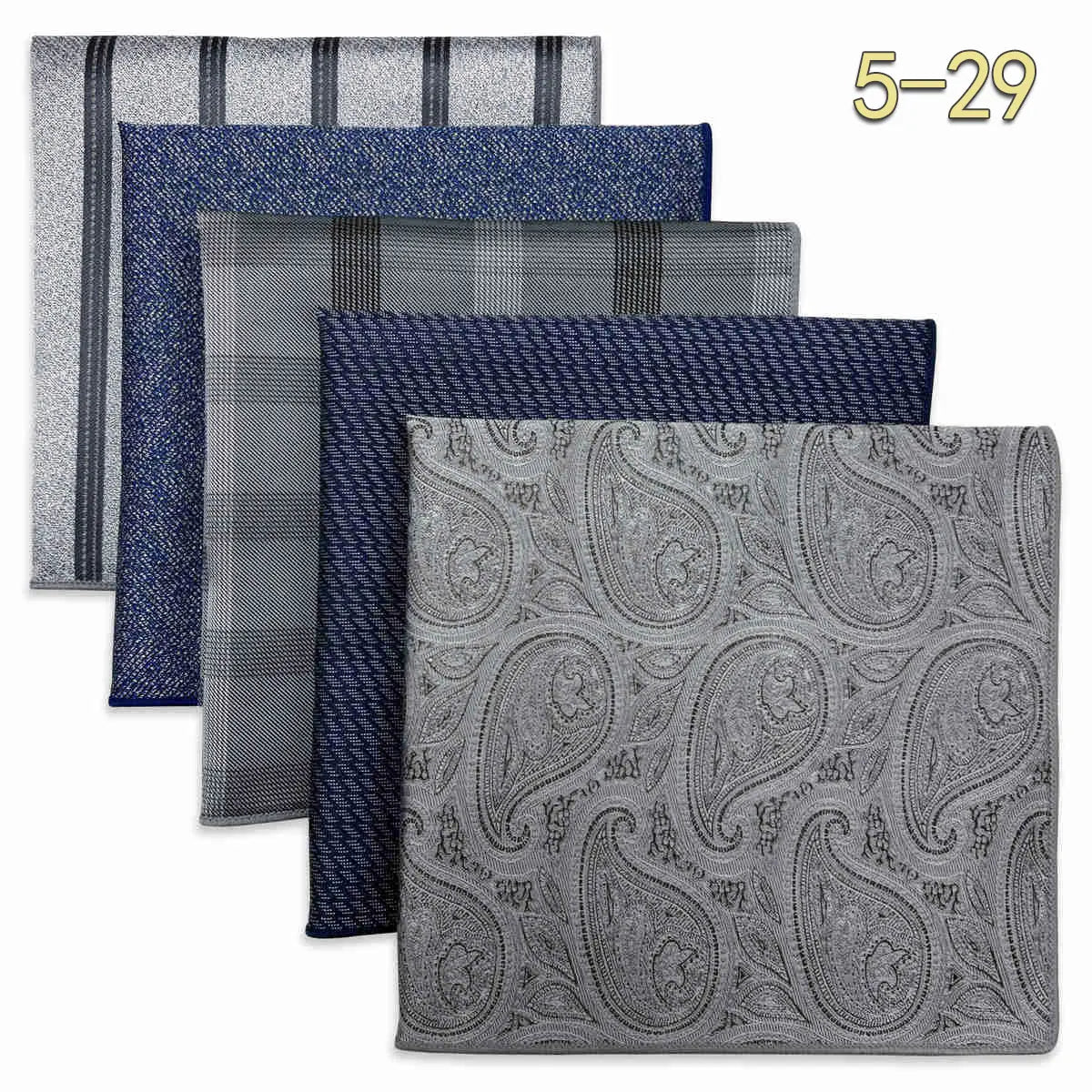 Conjunto de 5 Lenços de Bolso para Homem