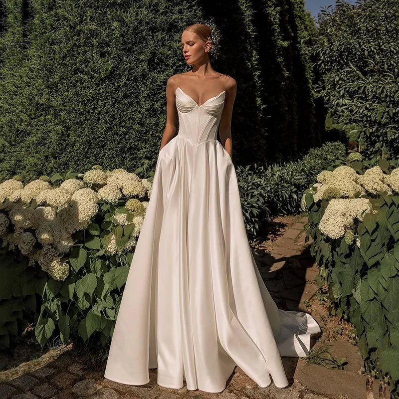 Vestido de Noiva Elegante A-Line 2025