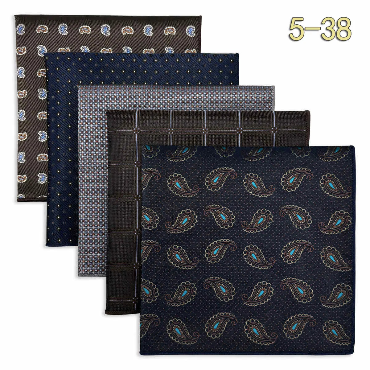 Conjunto de 5 Lenços de Bolso para Homem