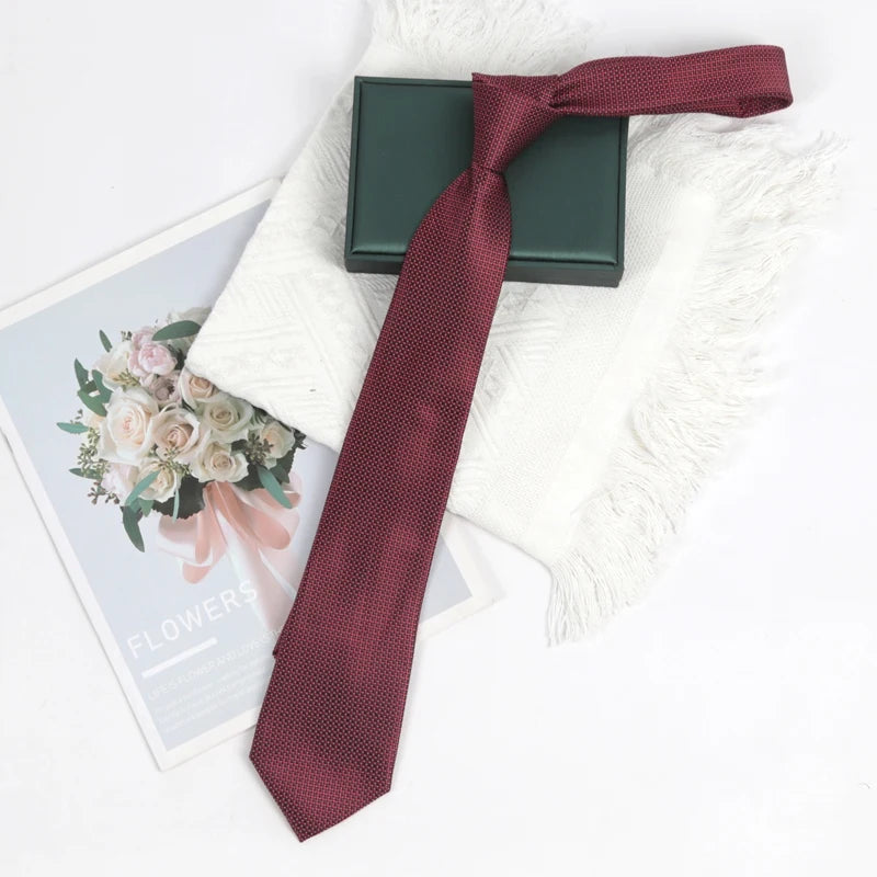 Gravata Jacquard Premium Bordeaux