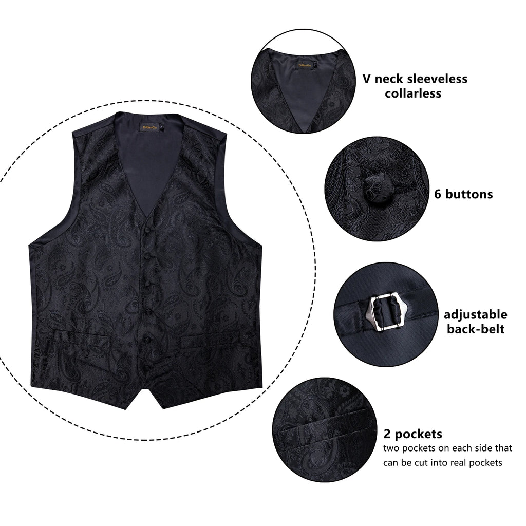 Conjunto Formal Masculino Preto Paisley