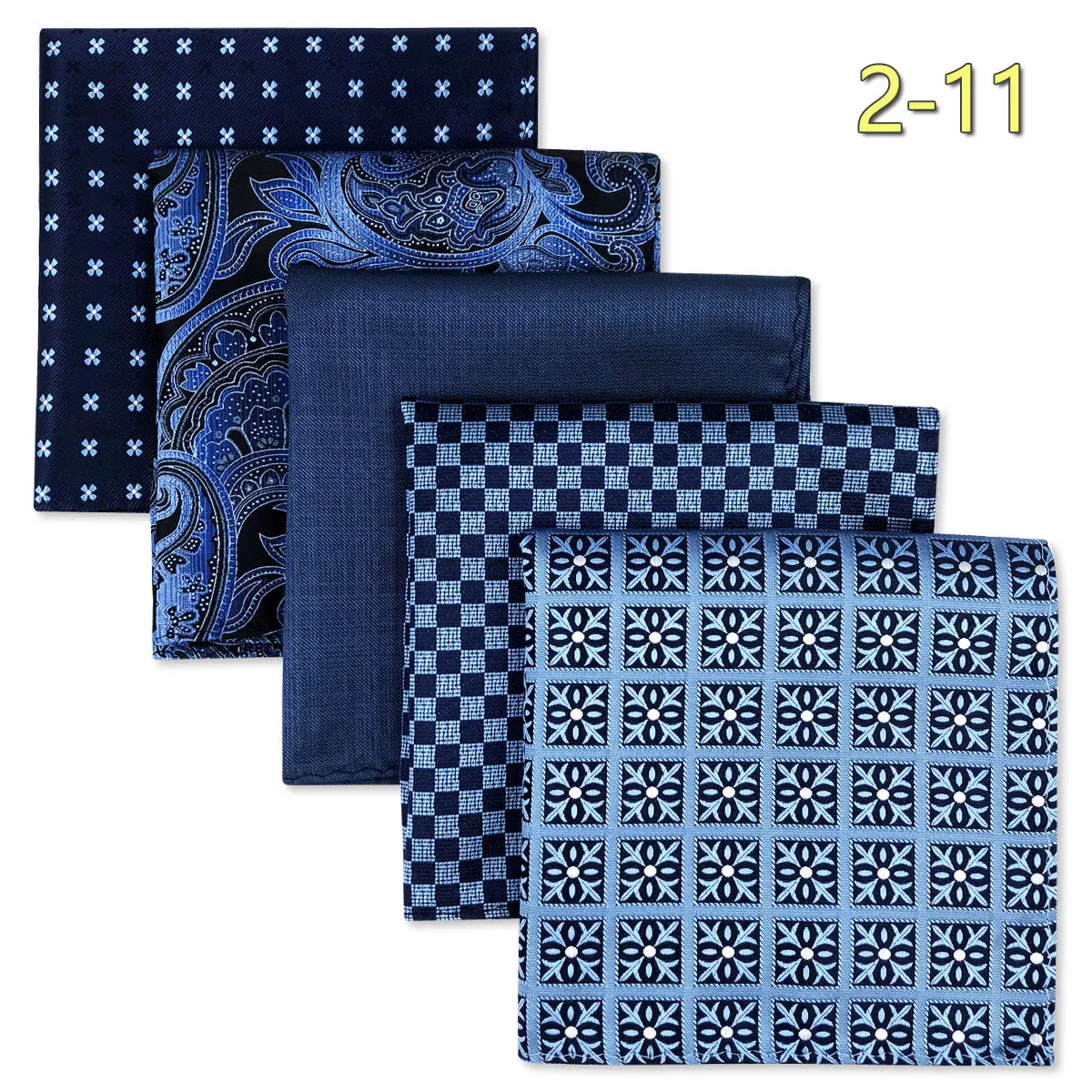 Conjunto de 5 Lenços de Bolso para Homem