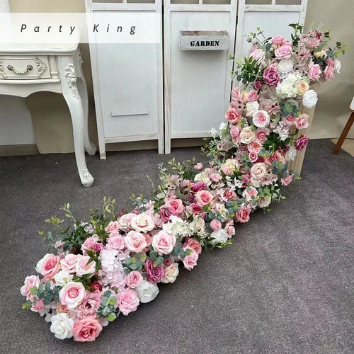 Arranjo Floral Artificial Luxo 2 m – Rosas em Seda para Mesas, Arcos e Casamentos