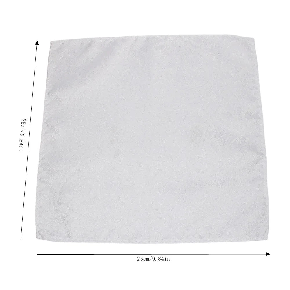 Lenço de Bolso Branco às Riscas para Homem