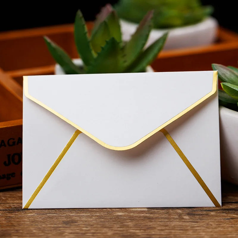 Mini Envelopes Premium com Estampagem Dourada – Pack de 10 | Elegância para Casamentos e Eventos
