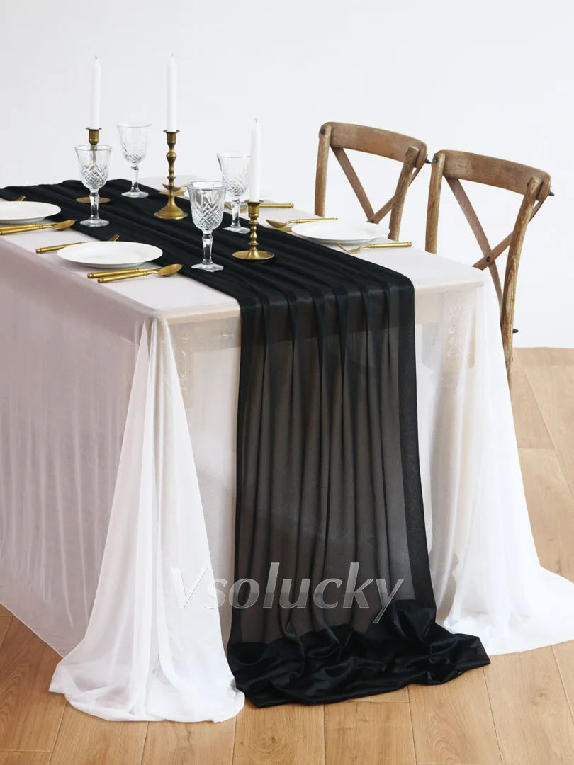 Caminho de Mesa em Gaze Luxuosa – Decoração para Casamentos e Eventos
