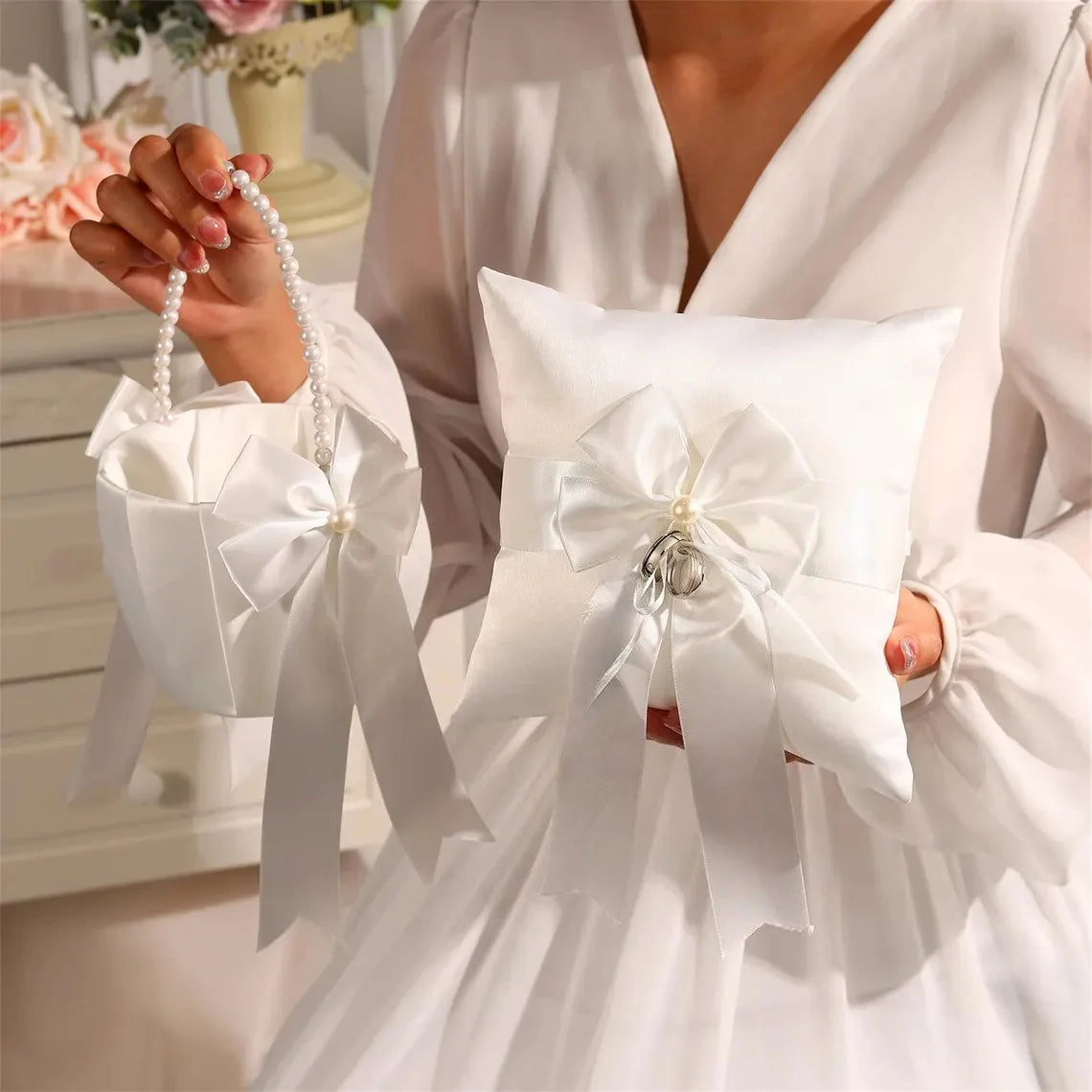 Conjunto para Menina das Flores e Porta-Alianças