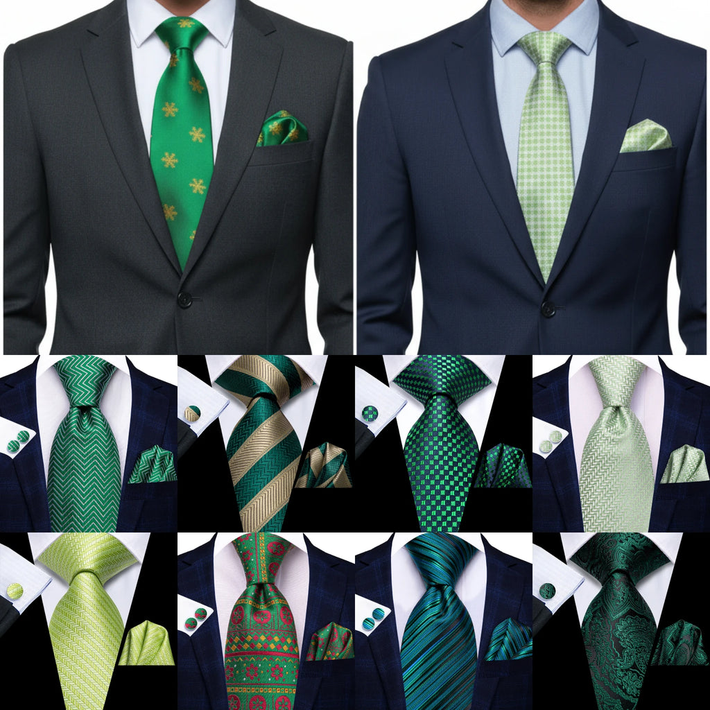 Conjunto Premium de Gravata Verde para Homem