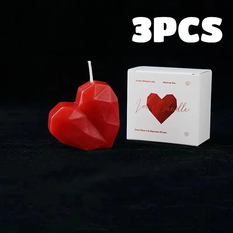 Velas Aromáticas Vermelhas em Forma de Coração — Kit com 2 Unidades